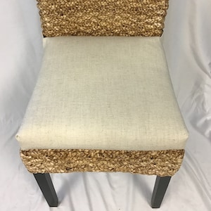 Rattan Replacement Cushion -  Wicker Chair Cushions - seagrass chair pads - Kubo Chair Cushion- Chair Pads - long ties - Slub linen fabric