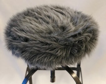 Faux Fur Stool Cover Faux Fur Stool Cover, Furry Vanity Stool Cover