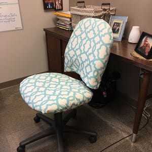 Office Chair seat and back covers with Monogram Dorm chair | Etsy