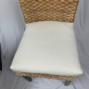 Canvas chair cushions for Wicker, Rattan, Seagrass chairs, Replacement Cushion Cover,  single wide ties - Customizable - Kubo Chair Pads