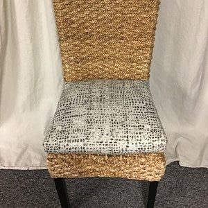 Rattan Replacement Cushion -  Wicker Chair Cushions - seagrass chair pads - Kubo Chair Cushion - long ties - Sediment sable slub canvas