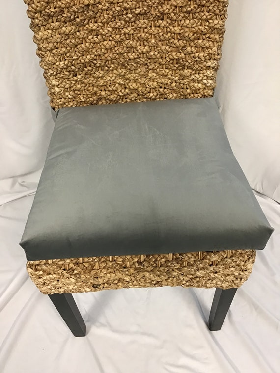 Rattan or Wicker Chair Cushions in Luxurious Velvet Fabric, 36 Single Wide  Ties, Replacement Chair Cushion, Bar Stool Seat Cushion 