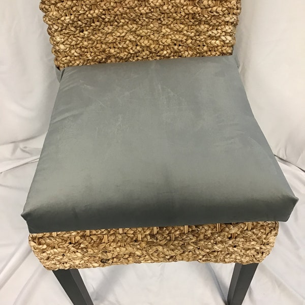 Coussins de chaise en rotin ou en osier en tissu velours luxueux, liens simples de 36 po., coussin de chaise de remplacement, coussin de siège de tabouret de bar