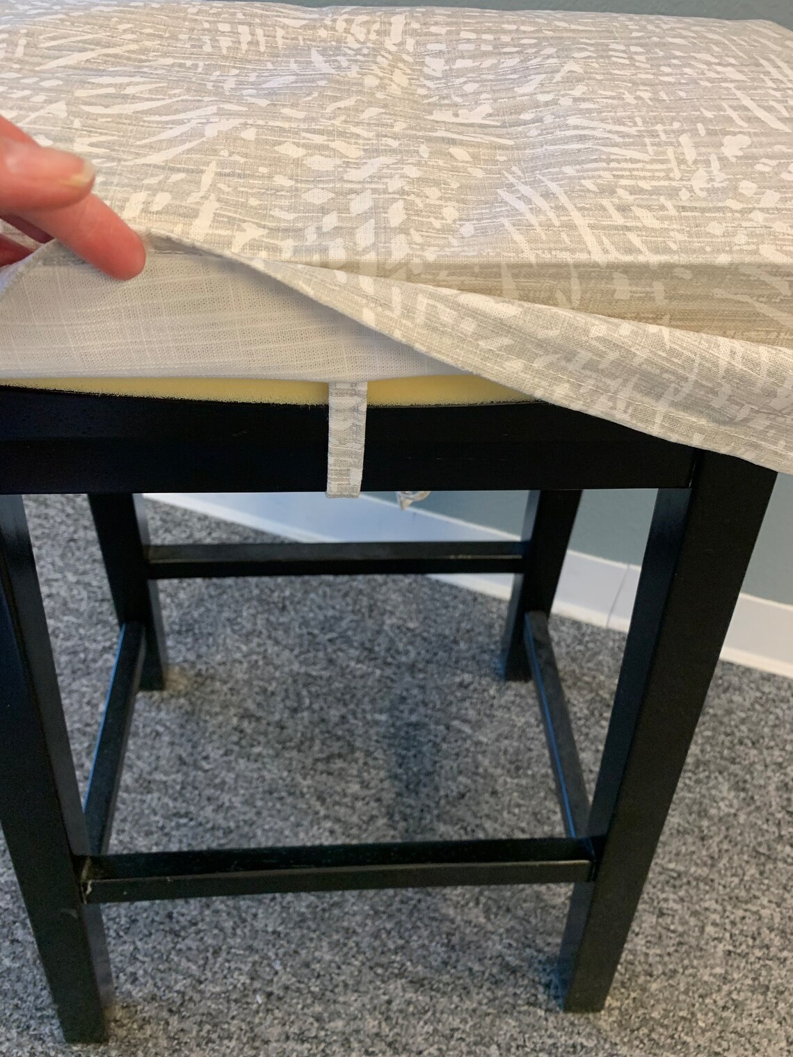 Fitted Saddle Stool Seat Cushion Rectangular Slip Cover Etsy