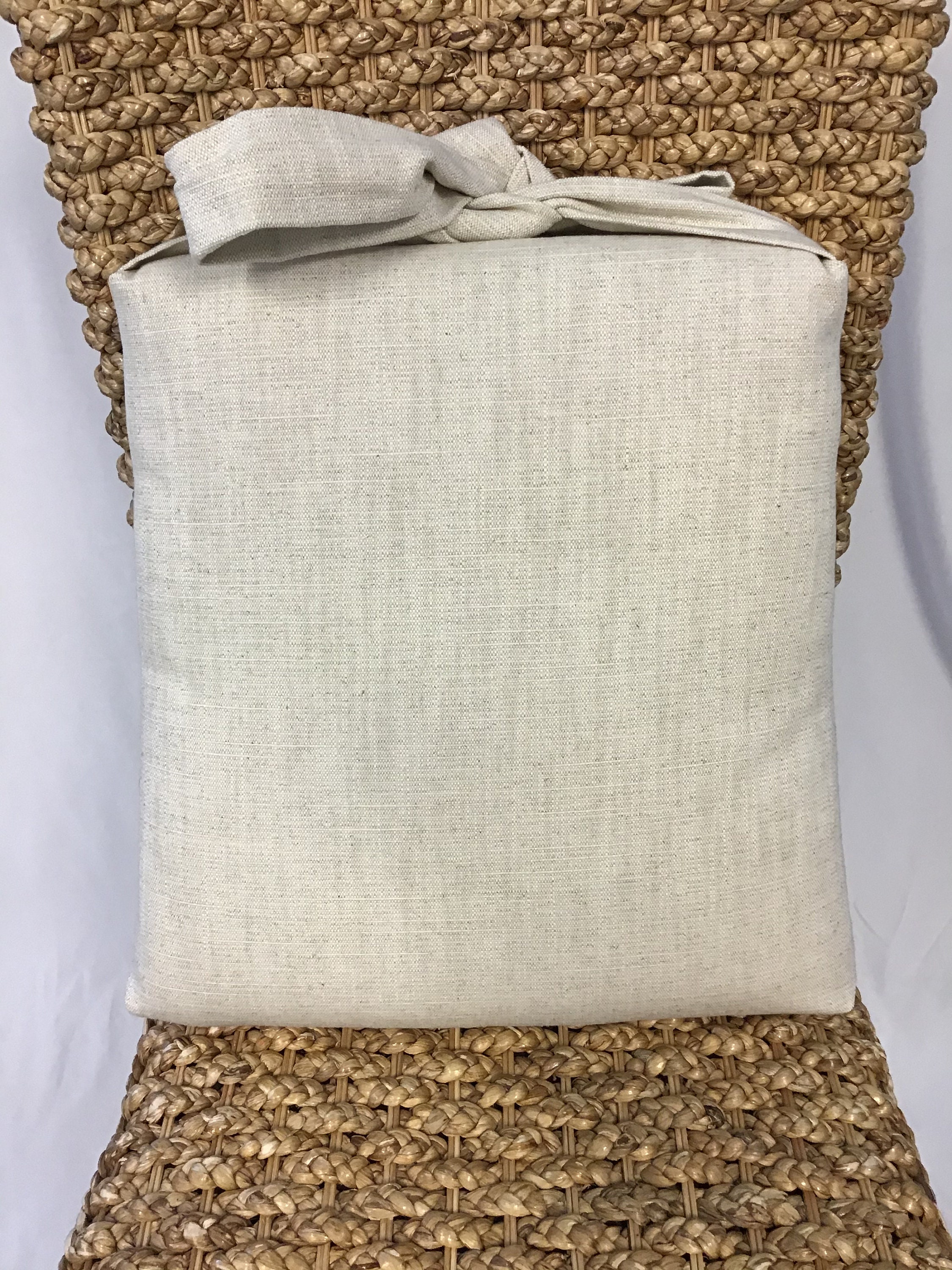 Rattan or Wicker Chair Cushions Denton or Linen Seat Cushion Linen Cushions  Kubo Chair Cushion Chair Pads 37 Single Wide Ties 