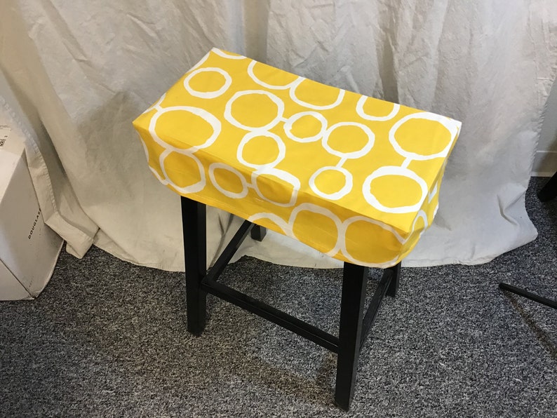 Fitted Saddle Stool Seat Cushion Rectangular Cover Kitchen Etsy