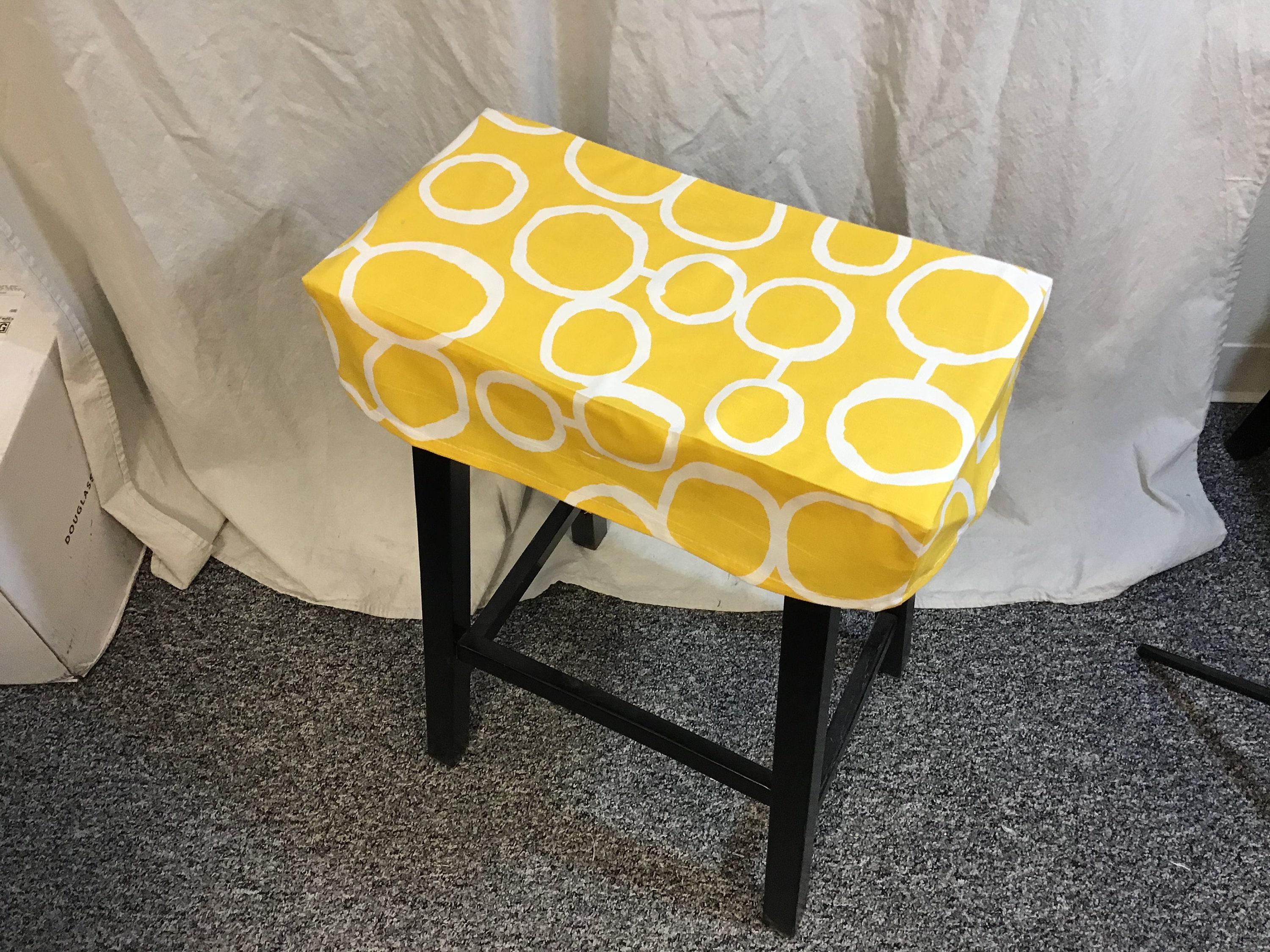 Fitted Saddle Stool Seat Cushion Rectangular Cover Kitchen Etsy Canada