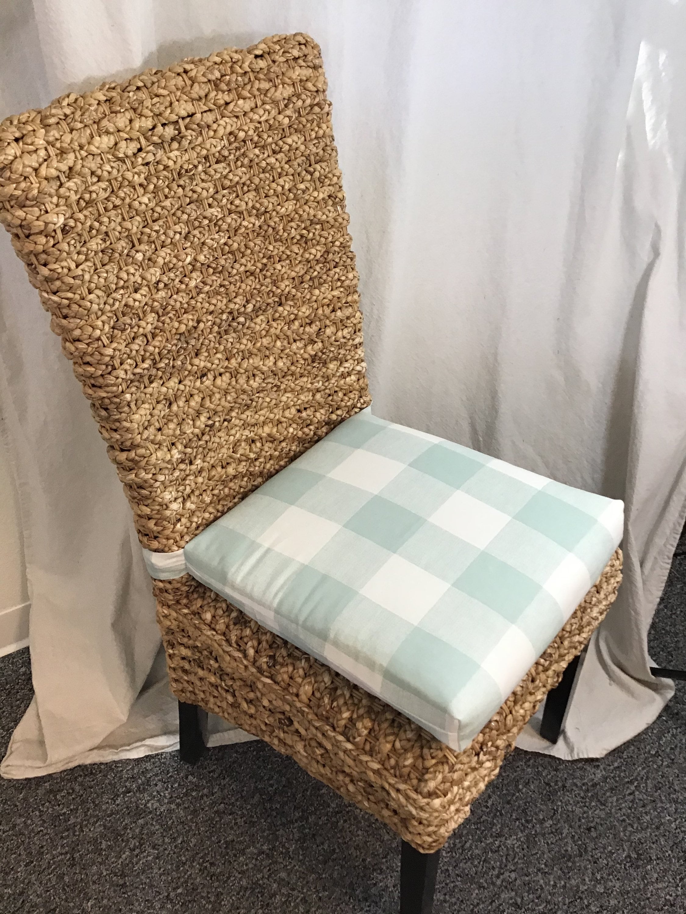 Rattan or Wicker Chair Cushions Denton or Linen Seat Cushion Linen Cushions  Kubo Chair Cushion Chair Pads 37 Single Wide Ties 