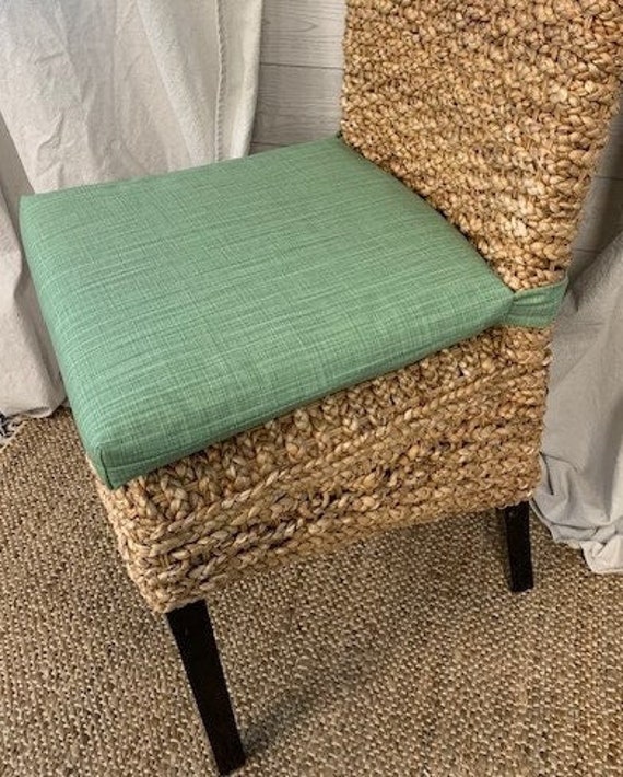 Rattan Replacement Cushion wicker Chair Cushions seagrass Chair Pads kubo Chair Cushion Long Ties Faulkner Fabric Etsy