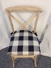 Chair Cushions with rounded back  -  18' double ties  - Anderson Buffalo Check  Fabric Farmhouse Cushions Kitchen Chair Pads - rounded back 