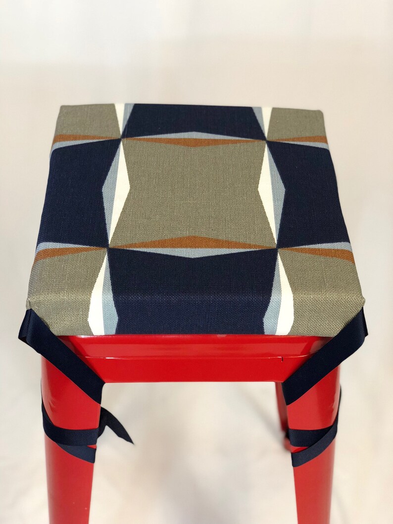 Square Bar Stool Cushion Navy And Grey Image 0