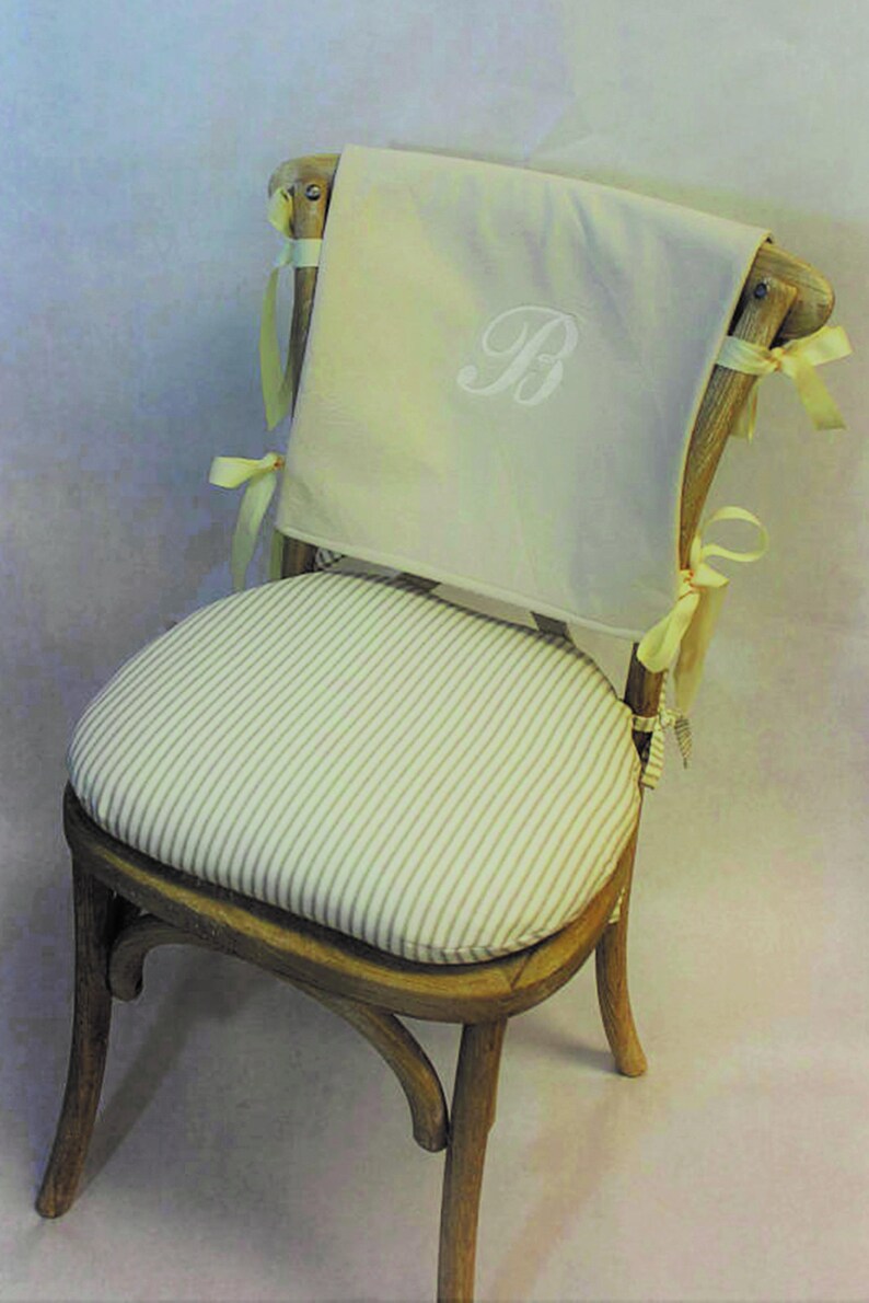 Chair Back Cover Rustic Reversible Chair Back Vintage Embroider Chair Cover Shabby Chic Chair Cover With Ribbon Ties