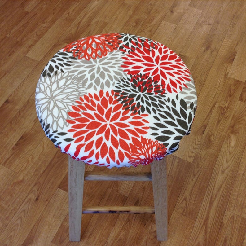 Round Bar Stool Cover With Cushioned Foam Insert Premier Etsy