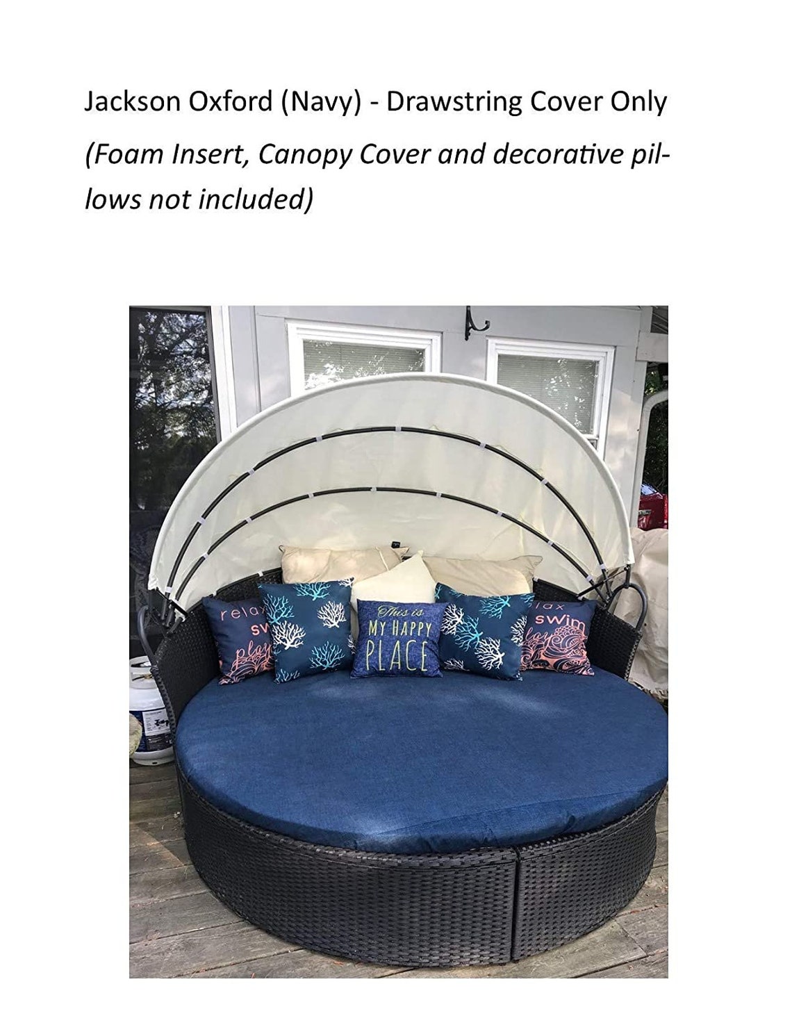 Round Outdoor Daybed Fitted Cover Premier Prints Jackson Etsy
