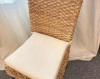 Rattan Replacement Cushion -Wicker Chair Cushions -seagrass chair pads -Kubo Chair Cushion - long ties - Slub Canvas Fabric