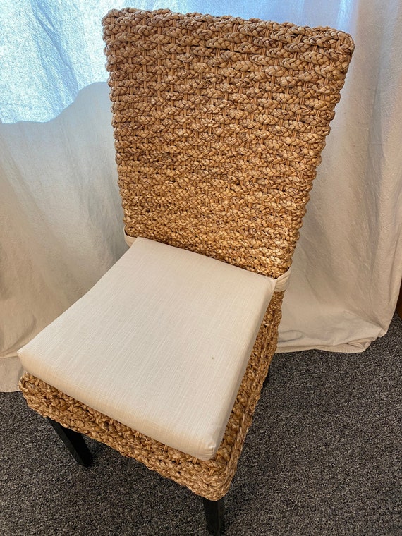 Rattan or Wicker Chair Cushions Slub Canvas Linen Cushion Linen Cushions  Kubo Chair Cushion Chair Pads 37 Single Wide Ties 