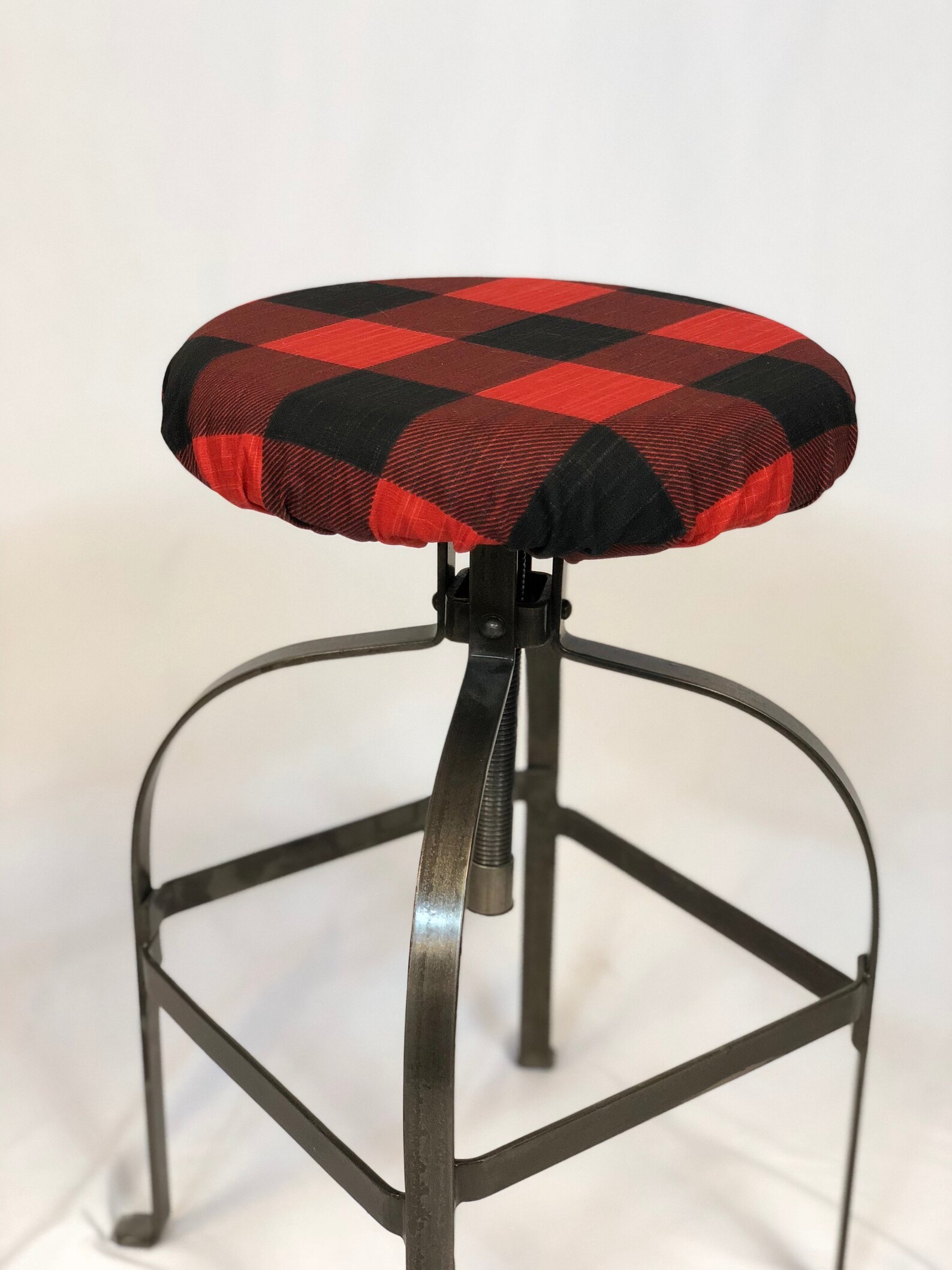 Round Barstool Cover W/w/out Foam Elasticized Cover Buffalo Etsy
