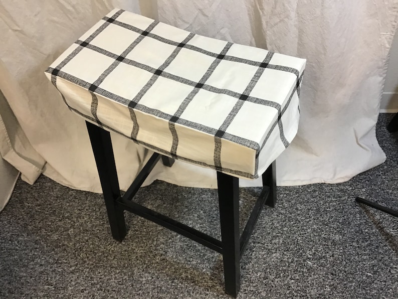 Fitted Saddle Stool Seat Cushion Rectangular Cover Kitchen Etsy