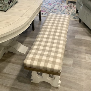 Bench Cushion - Dinning Table Bench Cushion - Bench Pad - Breakfast Nook Bench Cushion - Custom Bench Cushions - 2&quot; THICK CUSHION