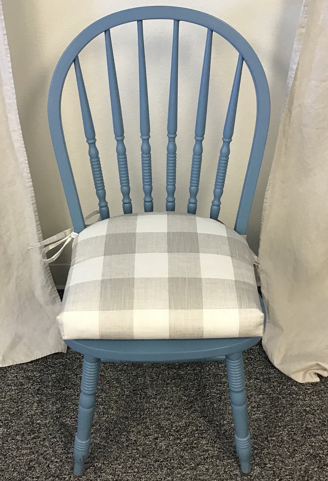 Chair Cushions Rounded Back 18 Double Ties Farmhouse Cushions Kitchen