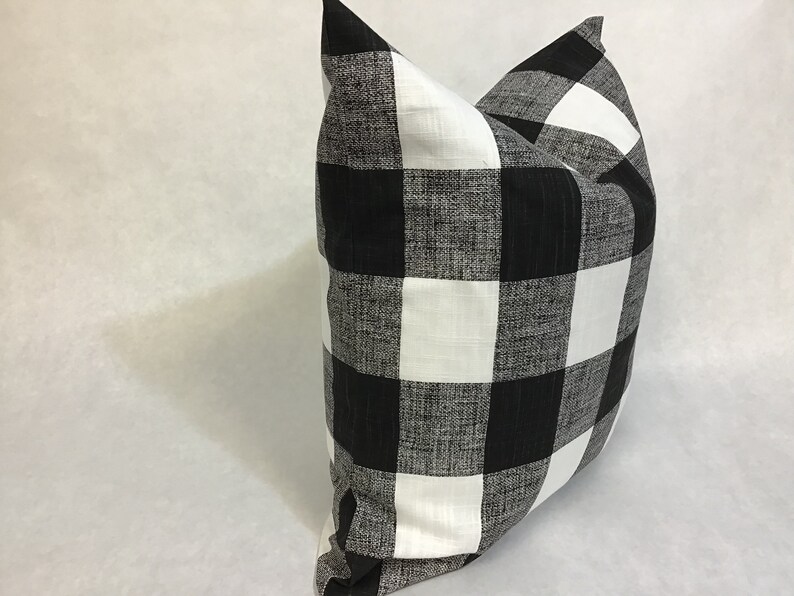 Plaid Sofa Pillow Covers Checkered Black and White Pillow Etsy