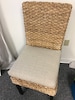 Rattan or Wicker Chair Cushions Denton or Linen Seat Cushion - Linen Cushions - Kubo Chair Cushion- Chair Pads - 37' single wide ties 