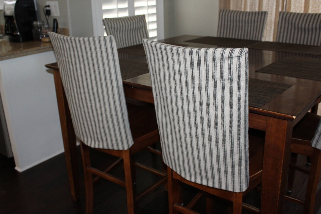 Chair Back Covers Hayes French Ticking Fabric Kitchen Chair Back Cover