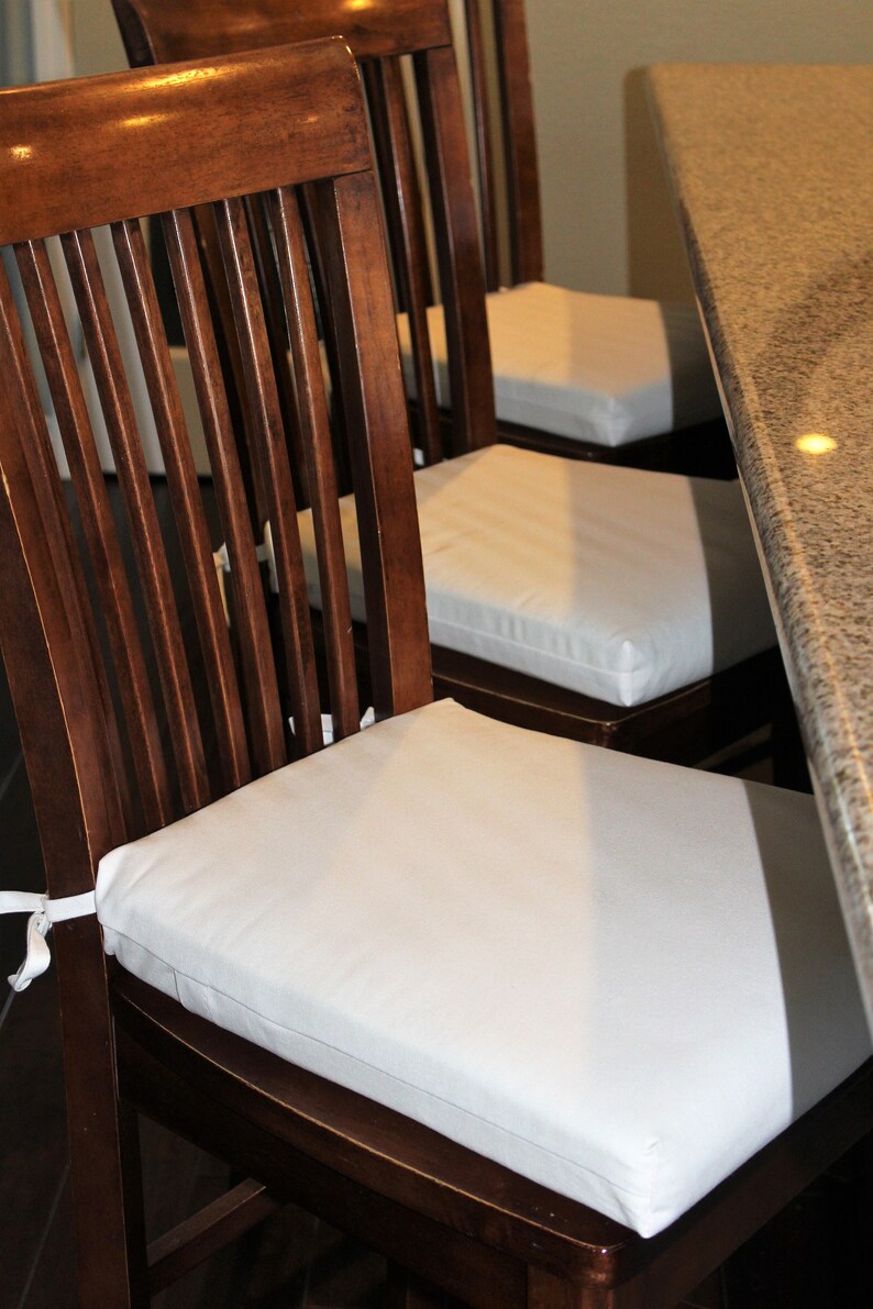 Kitchen Bar Chair Cushion in Cotton Canvas Fabric ...