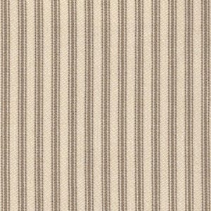 May include: A woven fabric featuring a repeating pattern of vertical stripes in a neutral taupe color against a light cream background. The texture of the material is visible, showing a consistent weave throughout the entire surface of the textile.