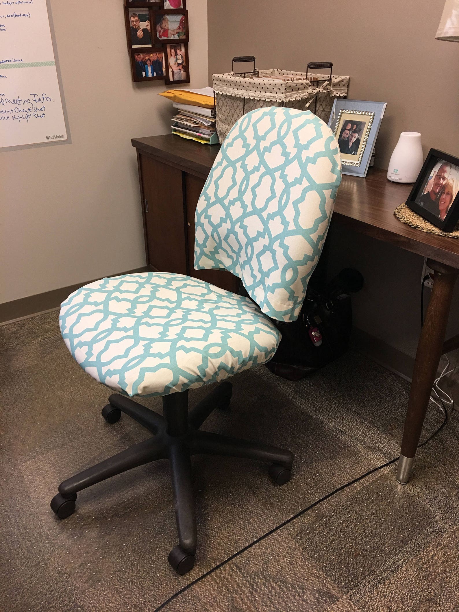 Office Chair seat and back covers with Monogram Dorm chair Etsy