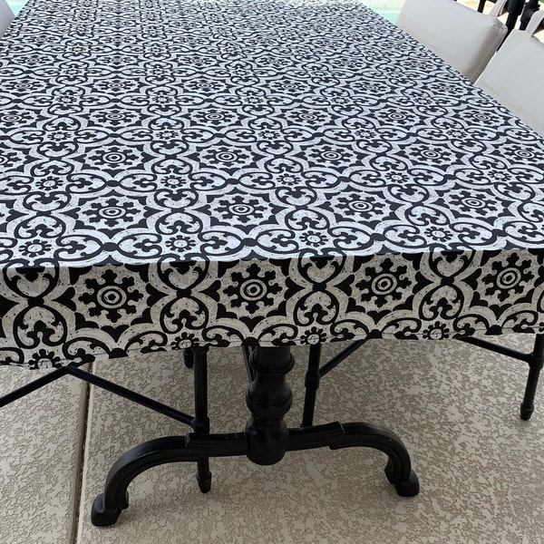 Rectangular Fitted tablecloth -  print or solid fabric 5" skirt - Polyester fabric by Premier Prints  - suitable for indoor and outdoor use