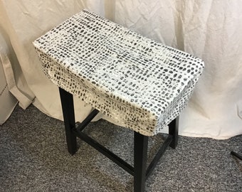 Fitted Saddle Stool Seat Cushion Rectangular Cover Kitchen Counter Stool Seat Cover Washable Home Decor Fabric Etsy