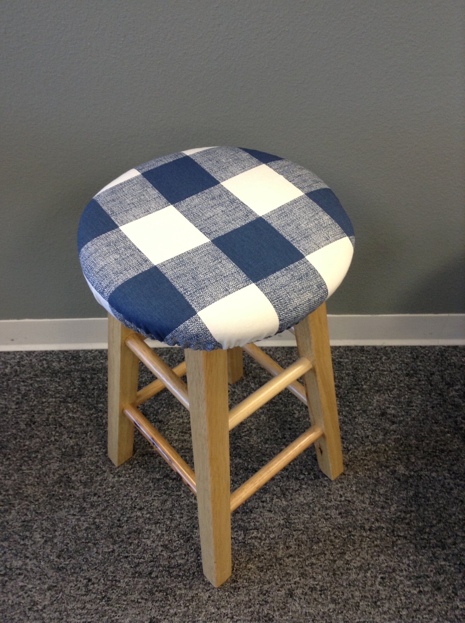 Round Barstool Cover W/w/out Foam Elasticized Cover Buffalo Etsy