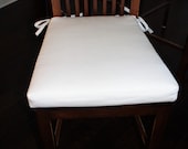 Kitchen Bar Chair Cushion Duck Canvas Fabric, Replacement Chair Cushion Rustic chair pad, stool seat cushion - 18 quot double ties at corner
