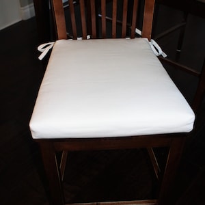 Kitchen Bar Chair Cushion Duck Canvas Fabric, Replacement Chair Cushion Rustic chair pad, stool seat cushion - 18&quot; double ties at corner