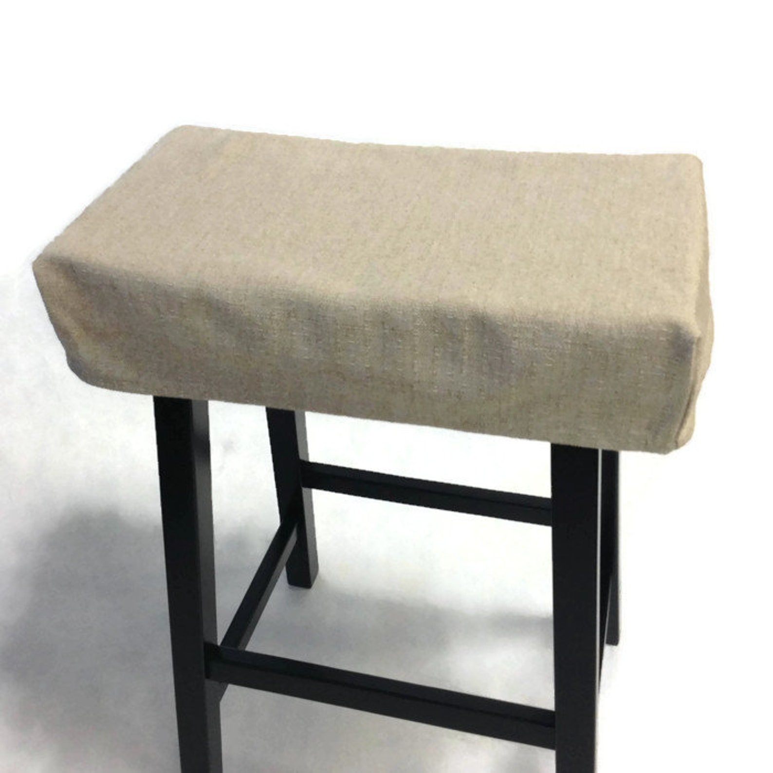 Fitted Saddle Stool Seat Cushion Rectangular Slipcover Etsy