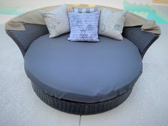 Round Outdoor Daybed Fitted Cover Luxe Polyeste Washable - Etsy