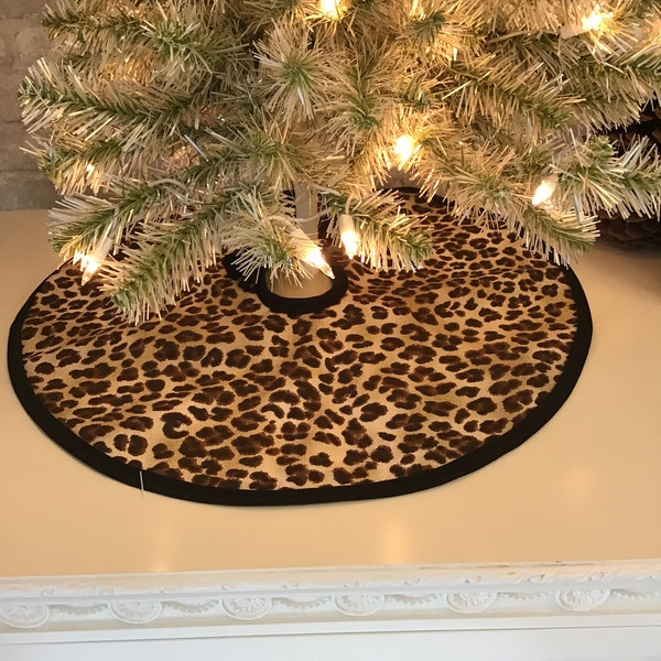 Leopard Print Tree Skirt - Holiday tree skirt, customize to fit your tree! Halloween or Christmas Tree Skirt