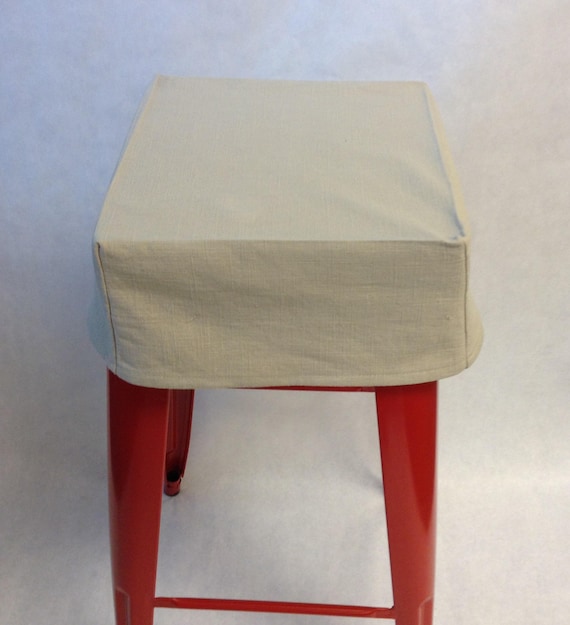 Cotton Duck Navy Blue Square Industrial Bar Stool Cushion - 12