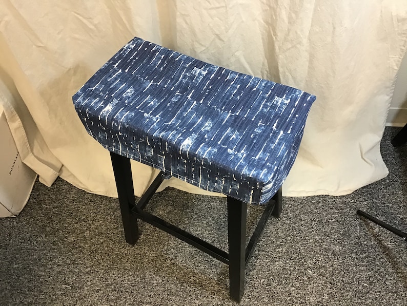 Fitted Saddle Stool Seat Cushion Rectangular Cover Kitchen Etsy
