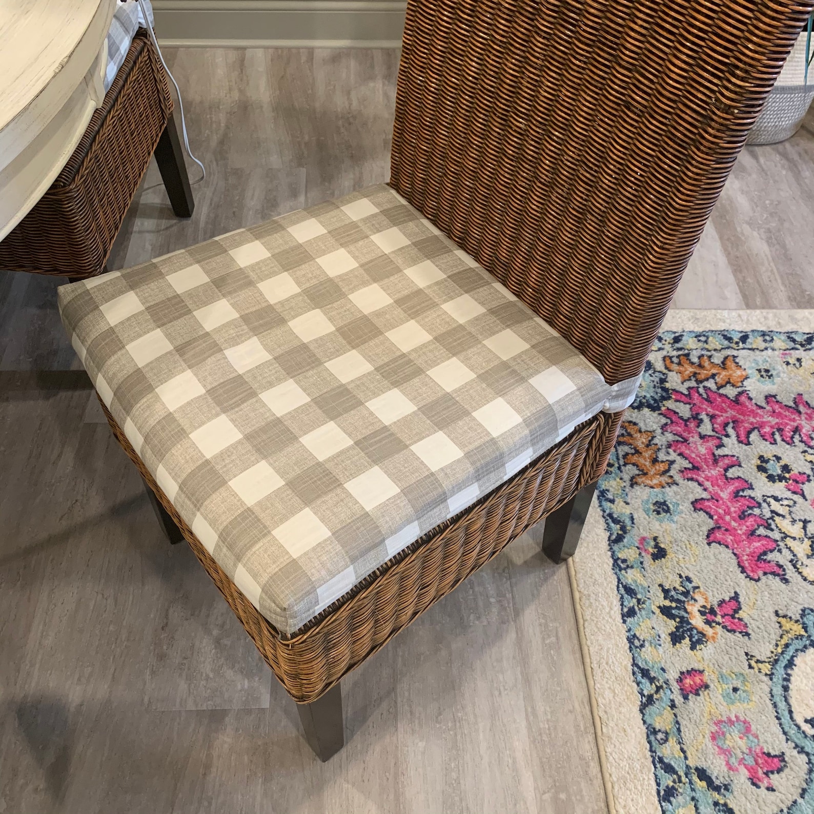 Plaid Chair Cushions Ecru on white Buffalo Check Cushions Etsy