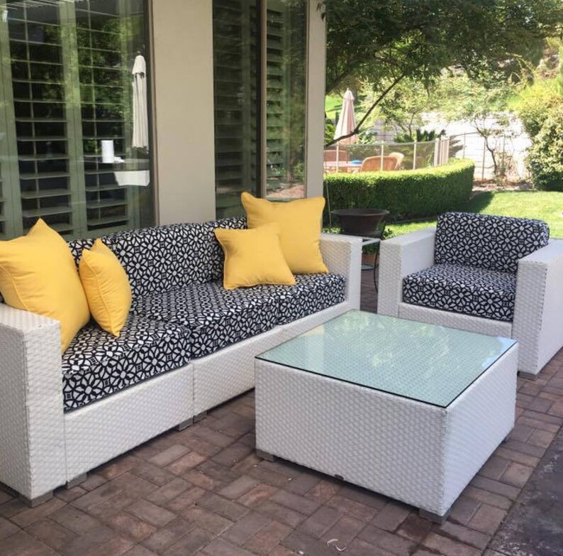 Sunbrella Custom Replacement Outdoor Furniture Cushion Covers Luxe Indigo
