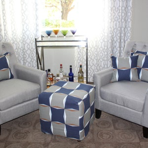 Custom Ottoman Slipcover: Cube Foot Stool Cover, Scott Living Fabric