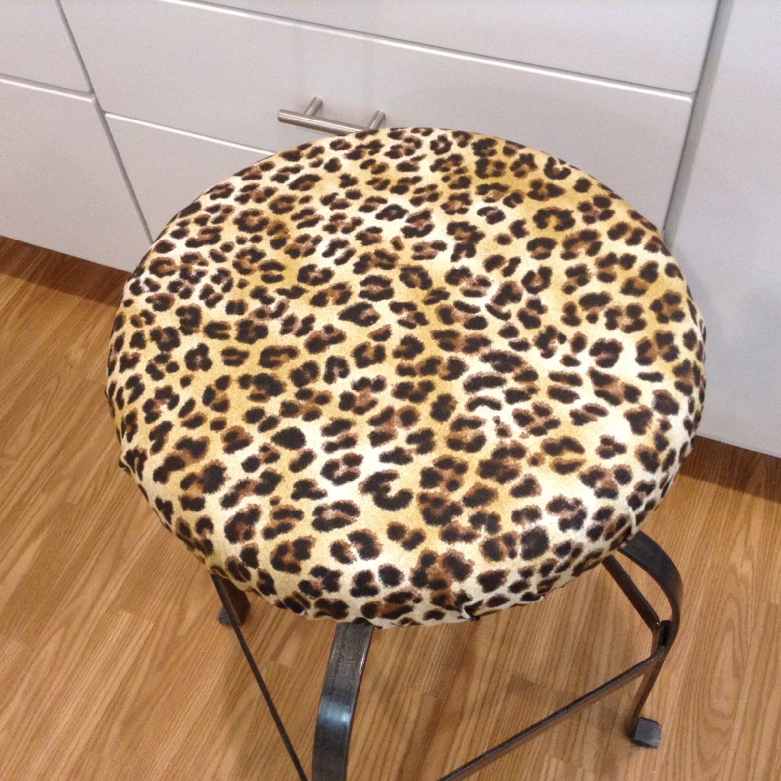 Round Barstool Cover With Cushioned Foam Elasticized Stool Etsy