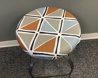 Elasticized Bar Stool Cover: Mid Century Modern Ian Orson Belgian Fabric
