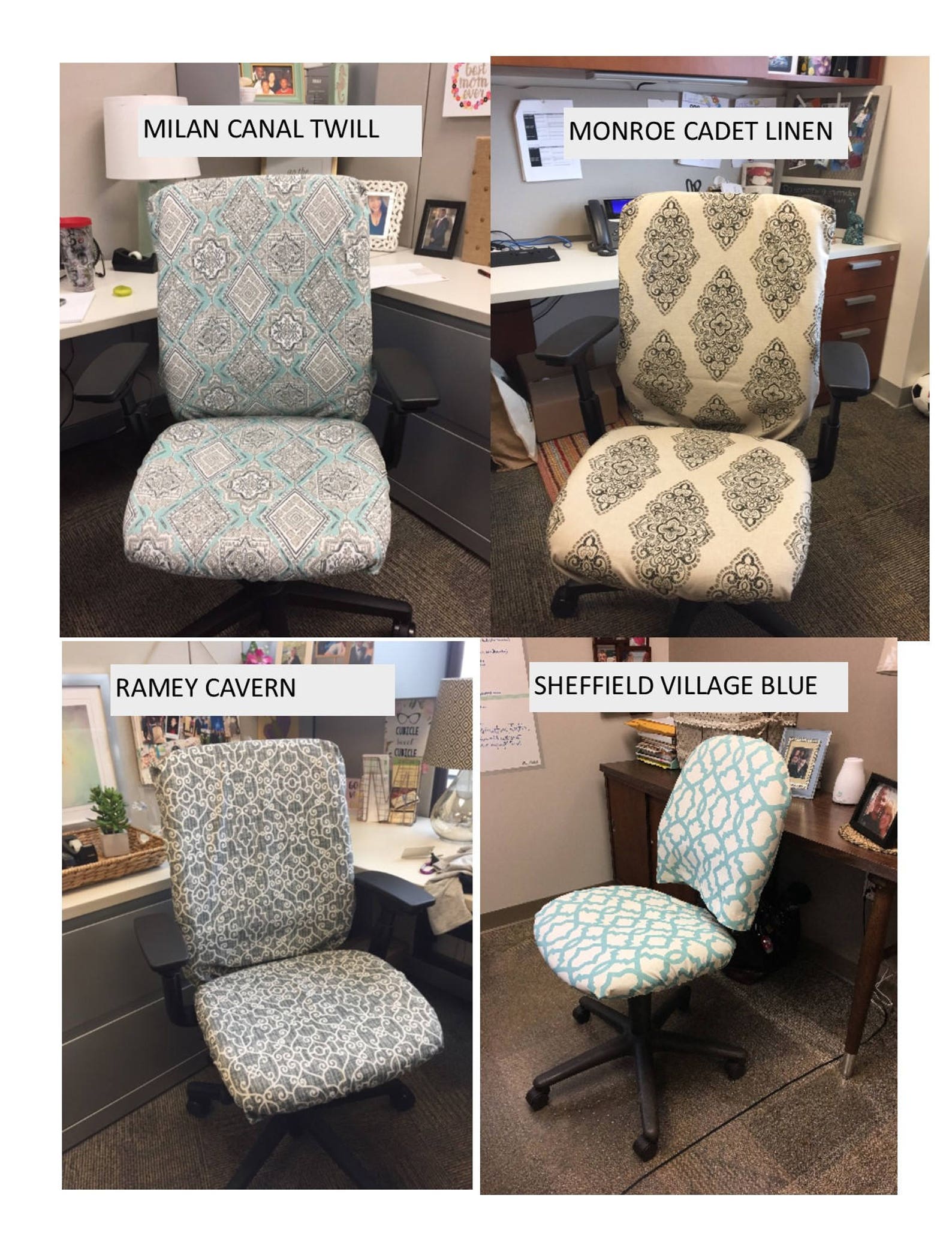 Armless Office Chair Seat and Back Covers Dorm Chair Etsy