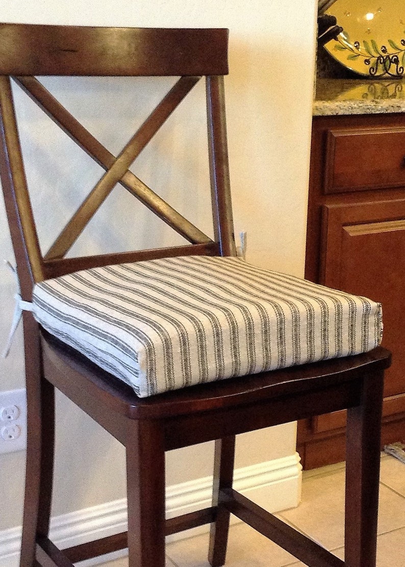 Rattan or Wicker Chair Cushions Buffalo Plaid Ticking Stripe Etsy