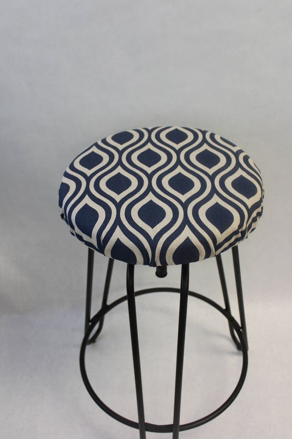 Round Barstool Cover With Cushioned Foam Elasticized Emily Image 0