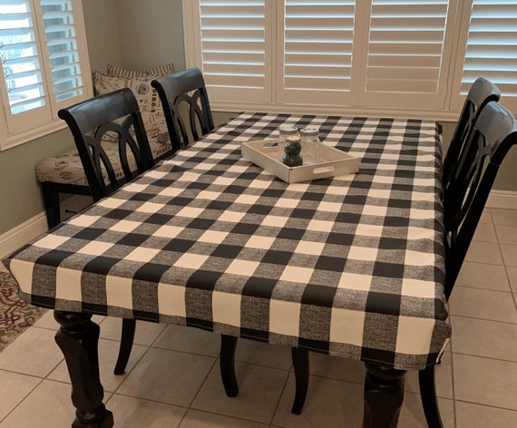 Buffalo Check Fitted Corners Tablecloth Rectangular Table Cover