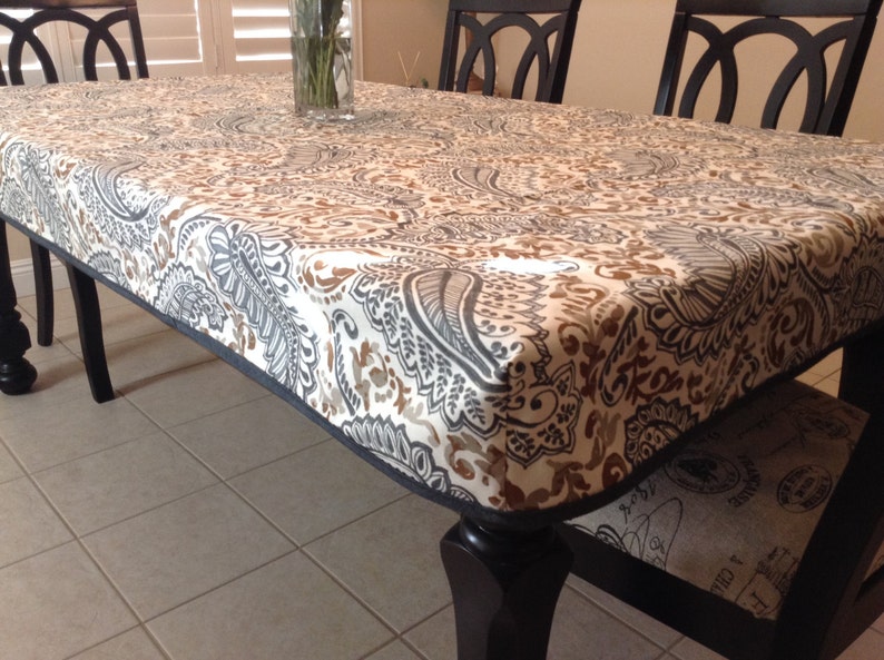 Rectangular Fitted tablecloth with skirt doublefold bias trim Etsy